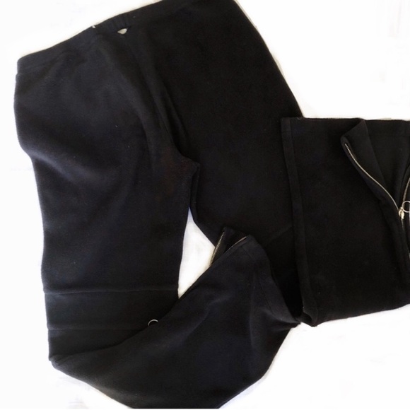 FaL NY Moto Set  Black Fleece Jacket & Pants Size Medium - Picture 10 of 16